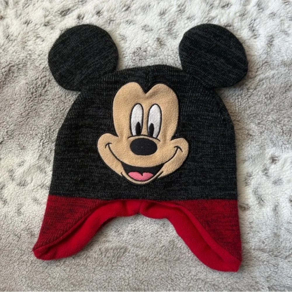 Disney Mickey Mouse fleece beanie hat boys 2T-5T Disneyland preschool winter